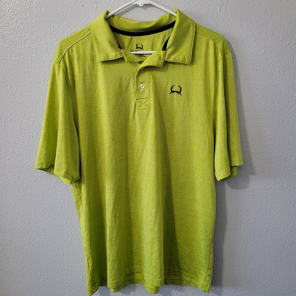 Cinch Men's Arenaflex Lime Green Polo Medium Shirt